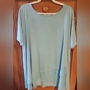 Zenana Outfitters Mint Green  Short Sleeve Blouse